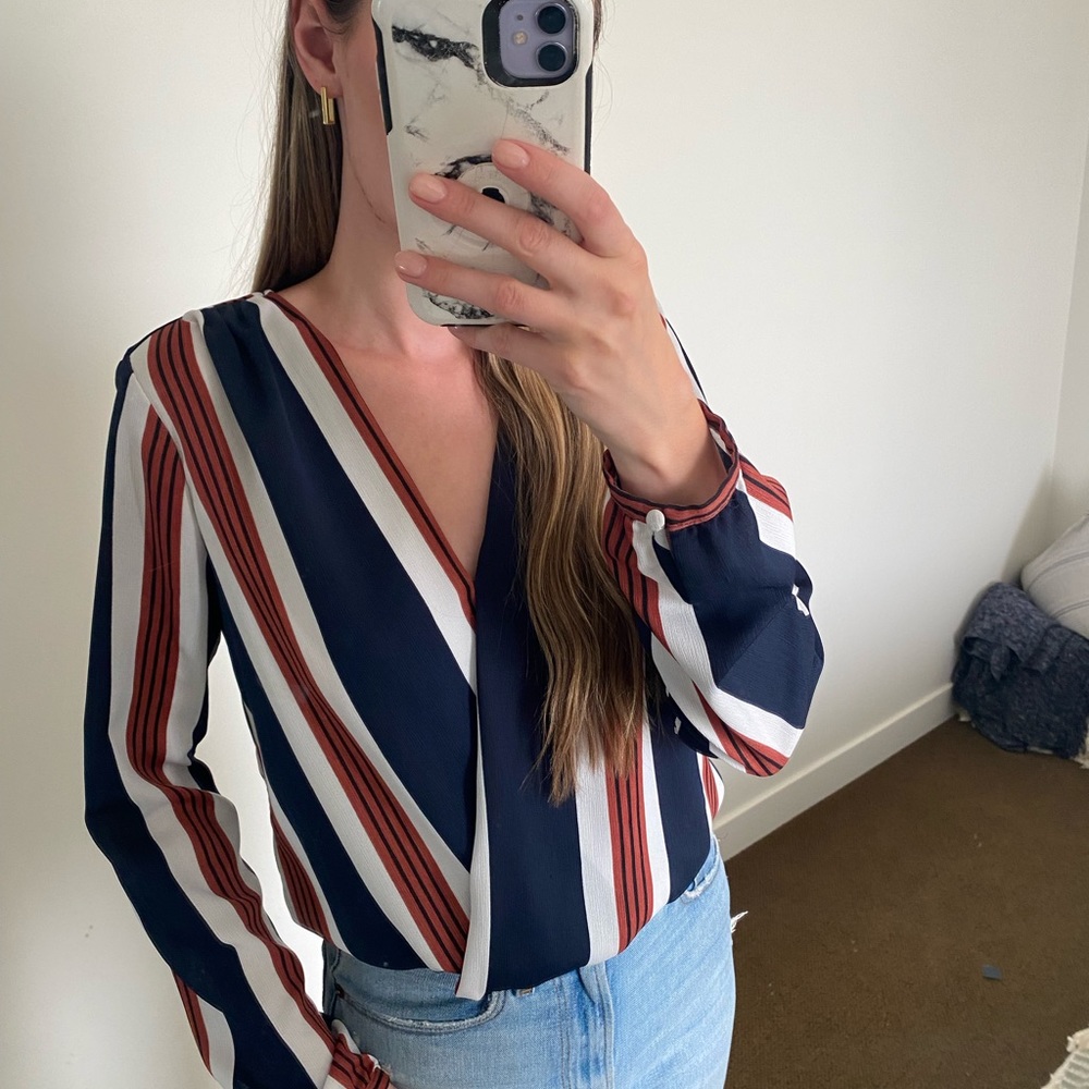 Dynamite Striped Blouse - size small